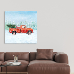 Canvas 36 x 36 - Christmas tree truck