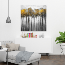 Toile 36 x 36 - Forêt abstraite jaune