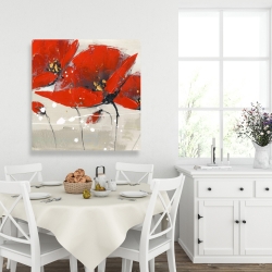 Canvas 36 x 36 - Red flowers with an handwritten typo