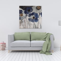 Canvas 36 x 36 - Blue blurry flowers