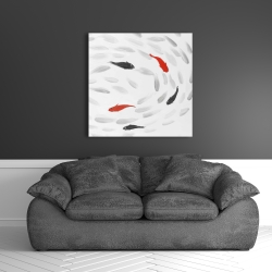 Canvas 36 x 36 - Swimming fish swirl