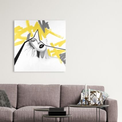 Woman with yellow line