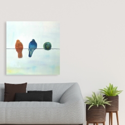 Canvas 36 x 36 - Perched abstract birds
