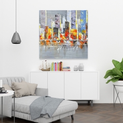 Canvas 36 x 36 - Color splash cityscape