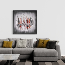 Toile 36 x 36 - Voiliers avec éclats de peinture