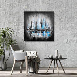 Canvas 36 x 36 - Blue sailboats