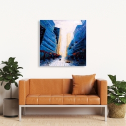 Canvas 36 x 36 - Blue asymmetrical street
