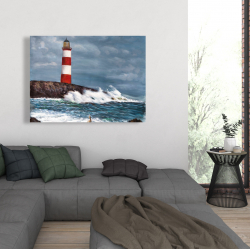 Canvas 36 x 48 - Lighthouse at the edge of the sea unleashed