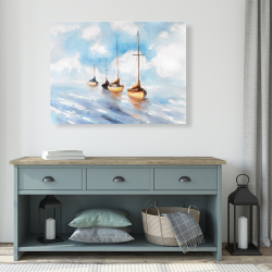 Canvas 36 x 48 - Sailboats in the sea