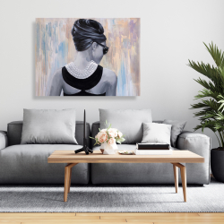 Toile 36 x 48 - Audrey hepburn de style abstrait vue de dos