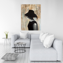 Canvas 36 x 48 - Audrey hepburn with a big hat