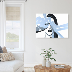 Canvas 36 x 48 - Abstract blue woman portrait