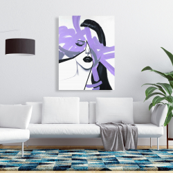 Toile 36 x 48 - Portrait de femme mauve et abstrait