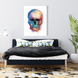 Toile 36 x 48 - Crâne coloré aquarelle