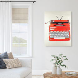 Canvas 36 x 48 - Red typewritter machine