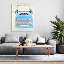 Canvas 36 x 48 - Blue typewritter machine