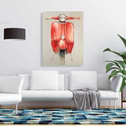 Canvas 36 x 48 - Small red moped