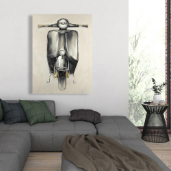 Canvas 36 x 48 - Small black moped