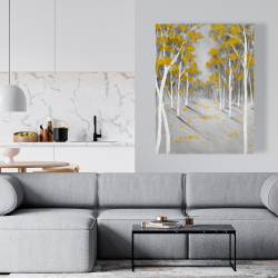 Toile 36 x 48 - Forêt de bouleaux jaunes