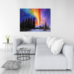 Canvas 36 x 48 - Aurora borealis in the forest