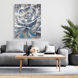 Canvas 36 x 48 - Gray and blue flower