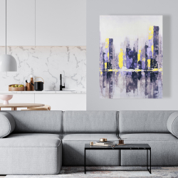 Canvas 36 x 48 - Abstract purple city