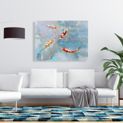 Toile 36 x 48 - Poissons koï nageant dans l'eau bleue