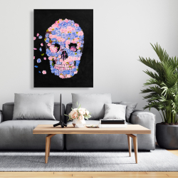 Canvas 36 x 48 - Skull of flowers in flight