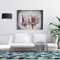 Toile 36 x 48 - Voiliers avec éclats de peinture