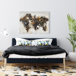 Canvas 36 x 48 - Abstract world map with typography