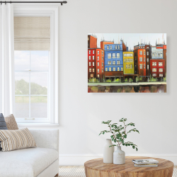 Canvas 36 x 48 - Boston colorful buildings