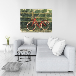 Toile 36 x 48 - Randonnée dans les bois en bicyclette
