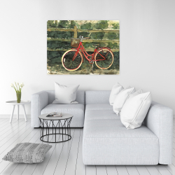 Canvas 36 x 48 - Riding in the woods by bicycle