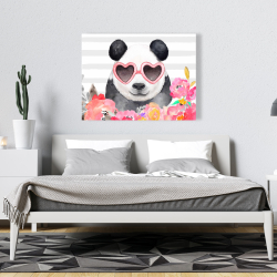 Canvas 36 x 48 - Panda with heart-shaped glasses