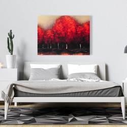 Canvas 36 x 48 - Red dark trees