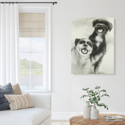 Canvas 36 x 48 - Happy dogs sketch