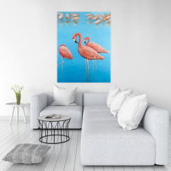 Canvas 36 x 48 - Group of flamingos