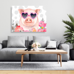 Canvas 36 x 48 - Little pig in love