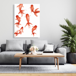 Toile 36 x 48 - Petits poissons rouge