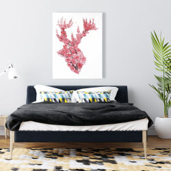 Canvas 36 x 48 - Deer with cherries blossom