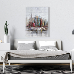 Canvas 36 x 48 - Cityscape with typography in relief