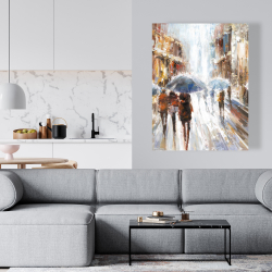 Canvas 36 x 48 - Abstract passersby in the city