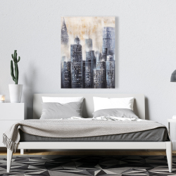 Toile 36 x 48 - Immeubles au travers des nuages