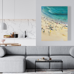 Canvas 36 x 48 - Summer crowd at the beach