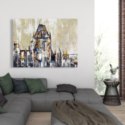 Toile 36 x 48 - Château frontenac abstrait