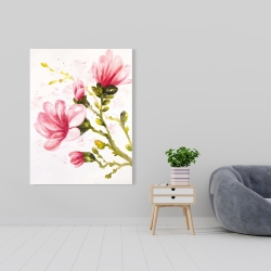 Canvas 36 x 48 - Watercolor magnolia flowers