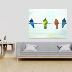 Canvas 36 x 48 - Perched abstract birds
