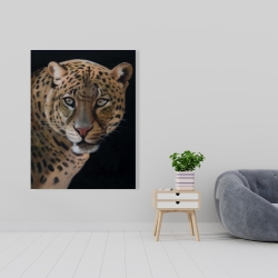 Canvas 36 x 48 - Realistic fierce leopard