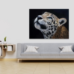 Canvas 36 x 48 - Realistic leopard face