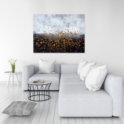 Canvas 36 x 48 - Gold paint splash on gray background
